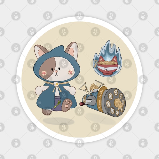 Ramen Warrior Cat Magnet by KooKooPerd